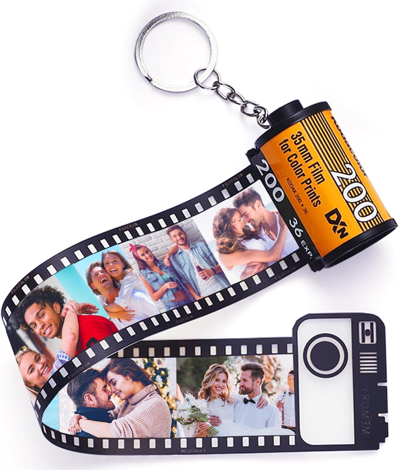 Personalized Keychains with Picture Camera Roll Keychain Custom Film Roll Keychain MultiPhoto Key Rings Photo Reel Album Unique Custom Gift Birthday Christmas for Lover Mom Kids Friends