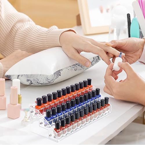 Miniatura 8 de 3 paquetes de organizador de esmalte de uñas transparente, soporte de exhibición de acrílico para lentes de sol, pintura y aceites esenciales,