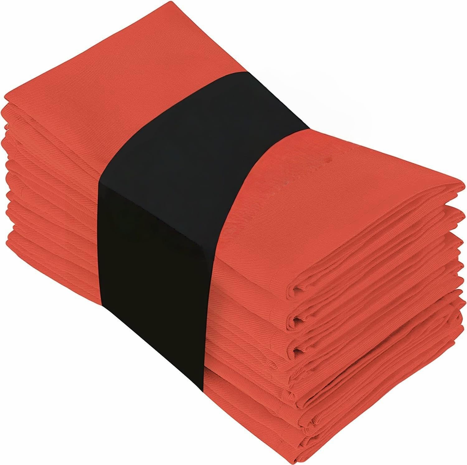 Stoff Servietten 20Er Packung Dicke Baumwollservietten 45 X 45 cm Ideal Als Geschirrtuch Tischsets Oder Tischsets Für Restaurants Und Hotels Orangefarben Mit Blumenmuster