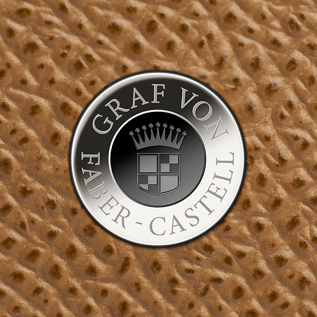 Graf von Faber-Castell - etui Epsom koniakowe, 2 przybory | Z włoskiej skóry cielęcej na 2 przybory do pisania, z zamkiem błyskawicznym