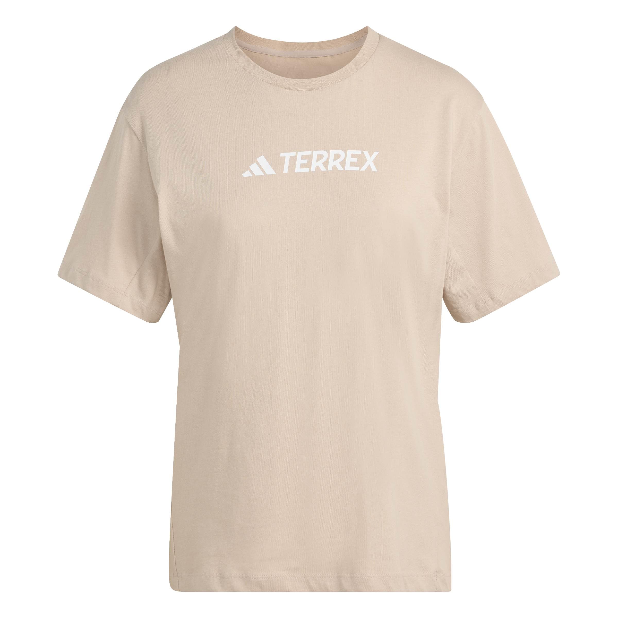 adidas Women's Terrex Classic Logo Shirt, Wonder Taupe, M