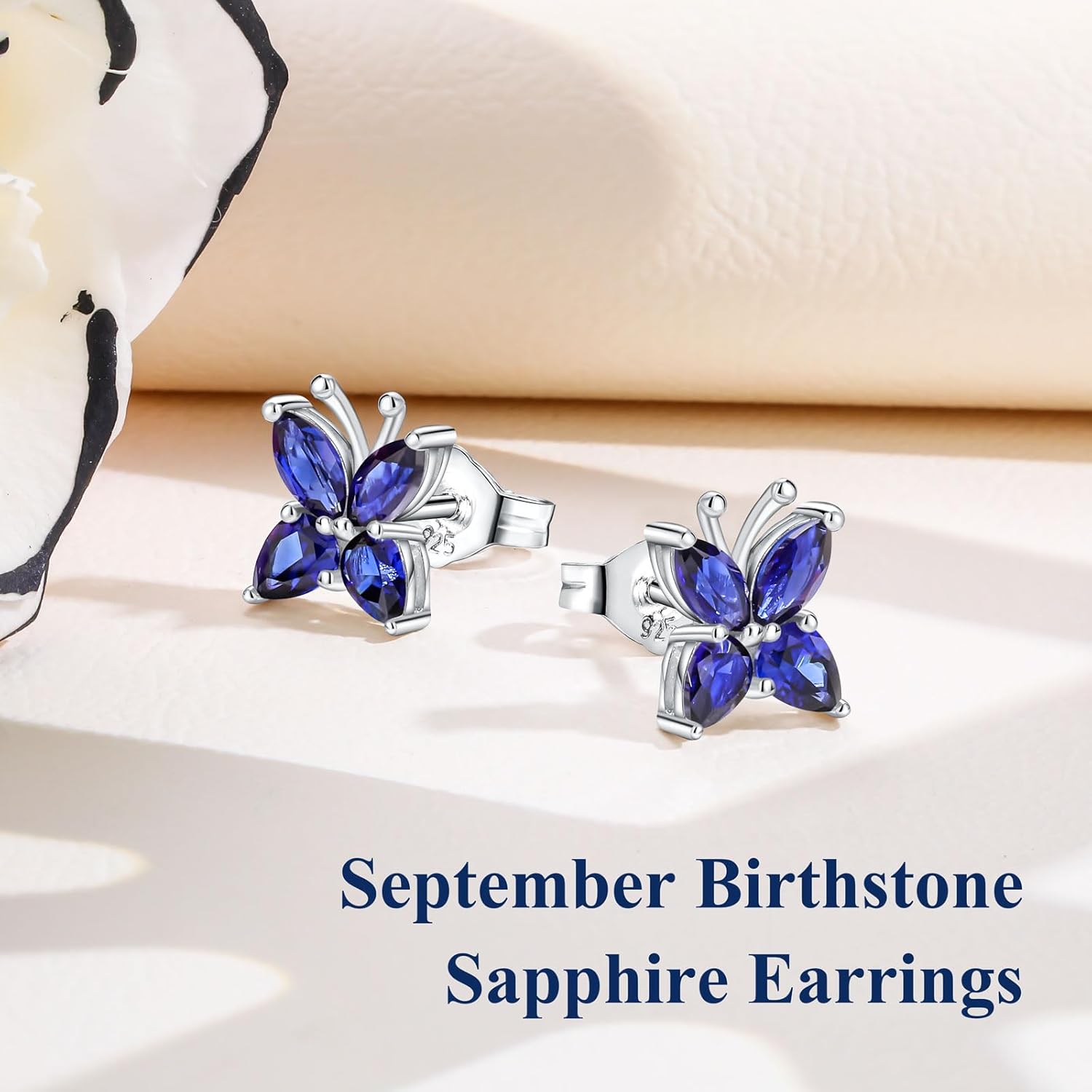 Small Butterfly/Dragonfly Stud Earrings 925 Sterling Silver/14K Gold Plated Created Gemstone Birthstone Studs Hypoallergenic Ear Jewelry Gift for Her - Image 4