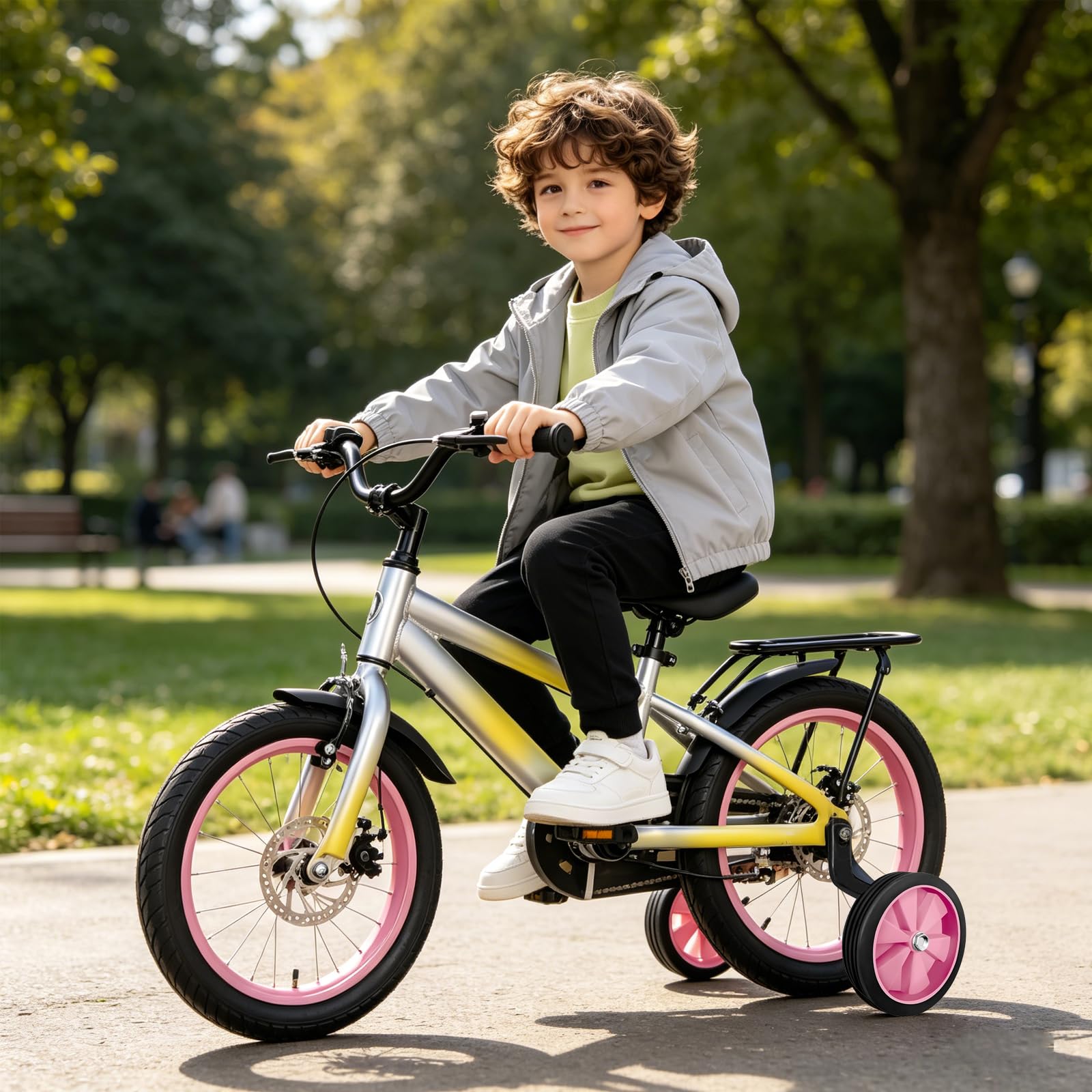 Stabilisateurs de vélo pour enfant réglables - Stabilisateurs universels pour vélo (rose)