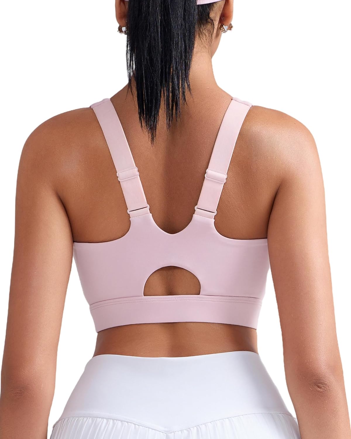 Sports Bras for Women High Impact,Adjustable Racerback Molded Cup Running Sports Bra with Sewn in Pads