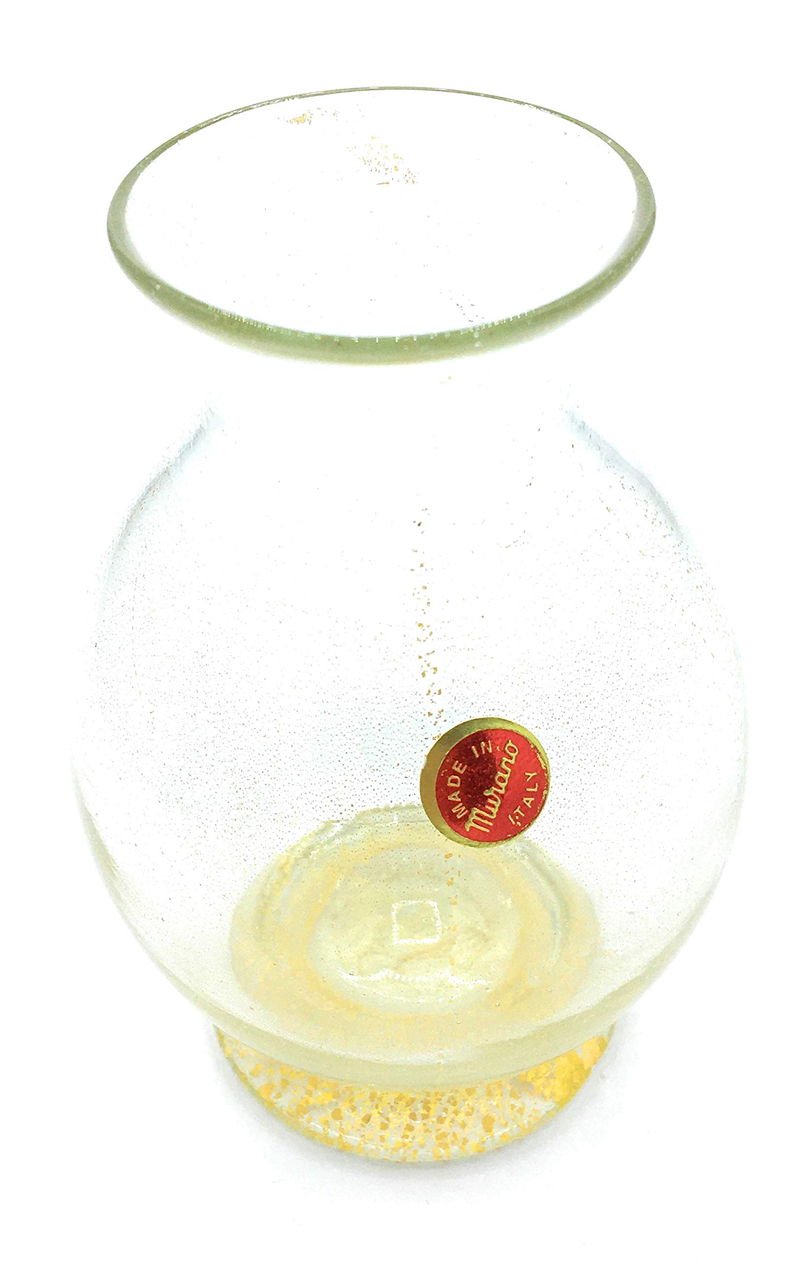 Vinciprova Le Gemme Di Venezia Gold Murano Sculpture Collection Vase Leaf Murano Glass Made In Italy