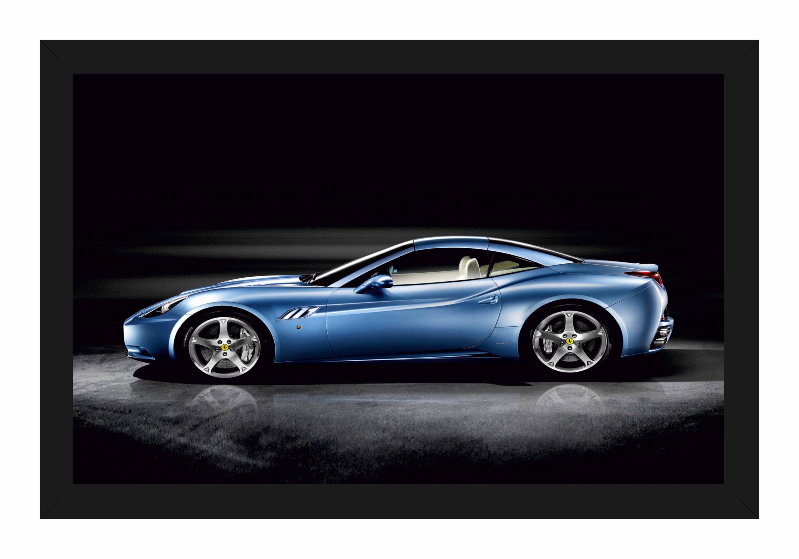 Super Car Photo Frame for Living Room, Sports car frame, Office, Home Frame for Wall Frame Size - 10x14 Inch Color Black, Synthetic Wood, Acrylic Glass Inch M-26-image-1