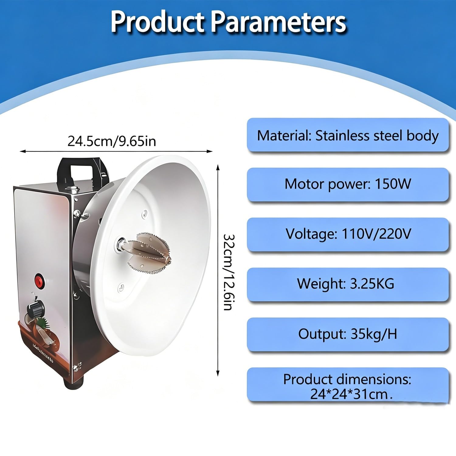 Rallador de Coco eléctrico de 3 velocidades, Herramienta Comercial de Acero Inoxidable para Quitar la Pulpa del Coco con Cubierta Antipolvo, para panadería y Uso doméstico.