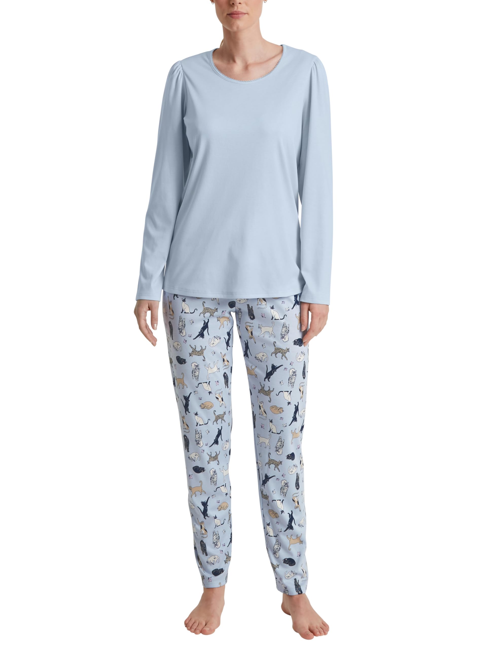 CALIDA Cat Dreams Pyjama Harmony Blue, Grösse 48-50