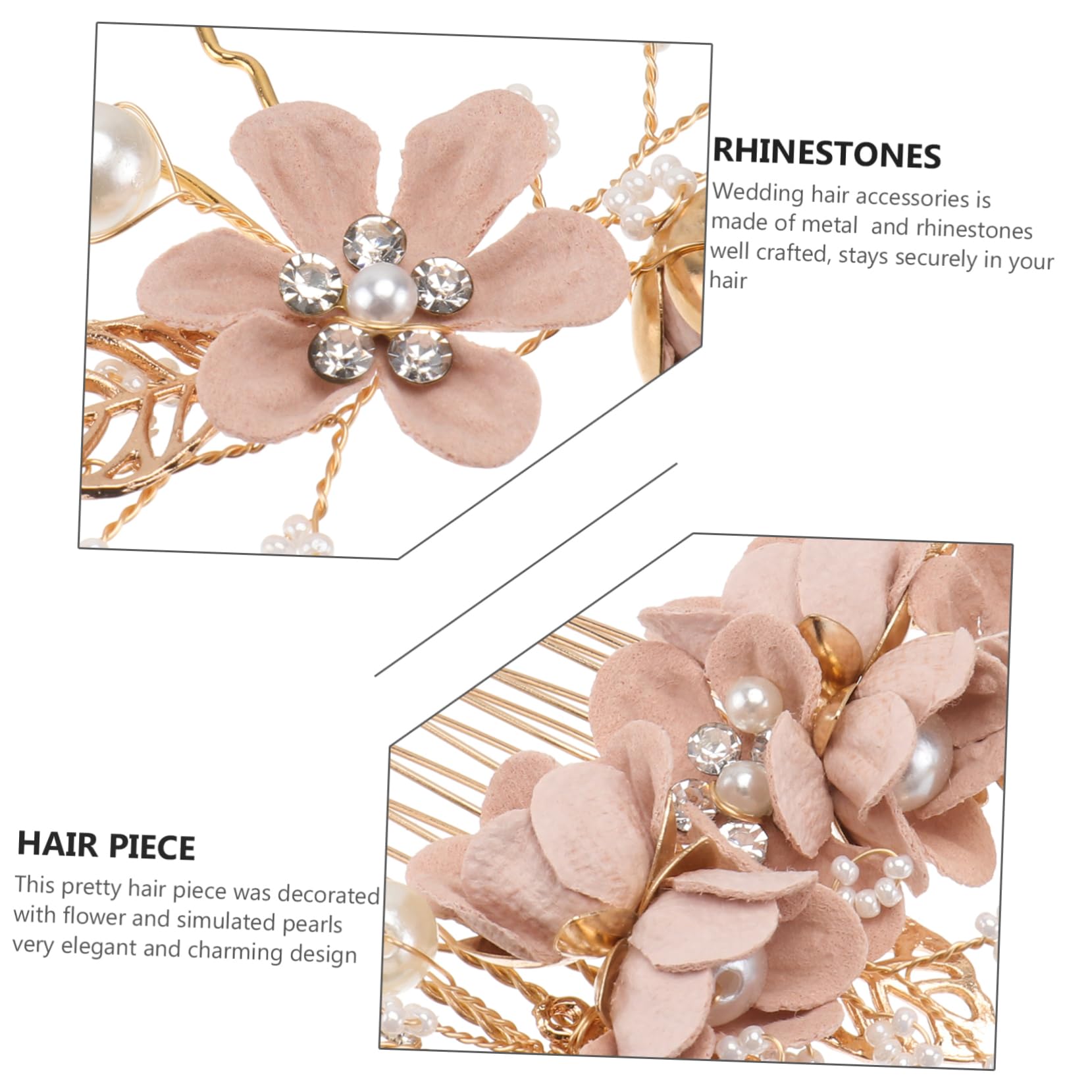 DOITOOL 9pièces Peigne De Mariage Avec Fleurs Et Perles Accessoires De Coiffure Élégants Pour Femmes Et Mariées Pour Cérémonies Soirées Et Photos