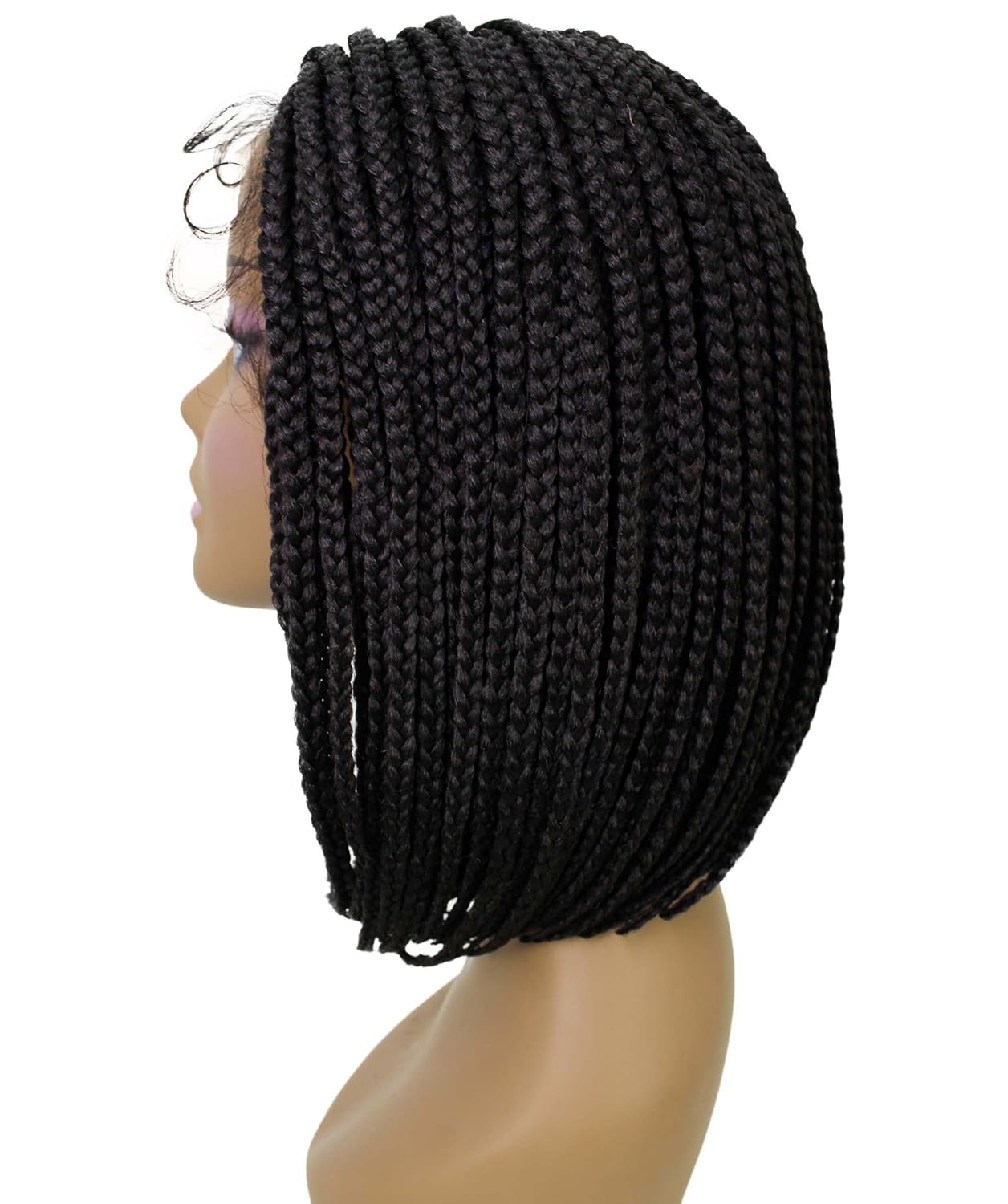 LUXLUXE Tiara Straight Braided 12 in Long 4X4 Hand Tied Lace Braid Braided Wig, Beauty Heat Resistant Fiber, 20+ Shades of Natural, Dip Dyed, & Blended Colors