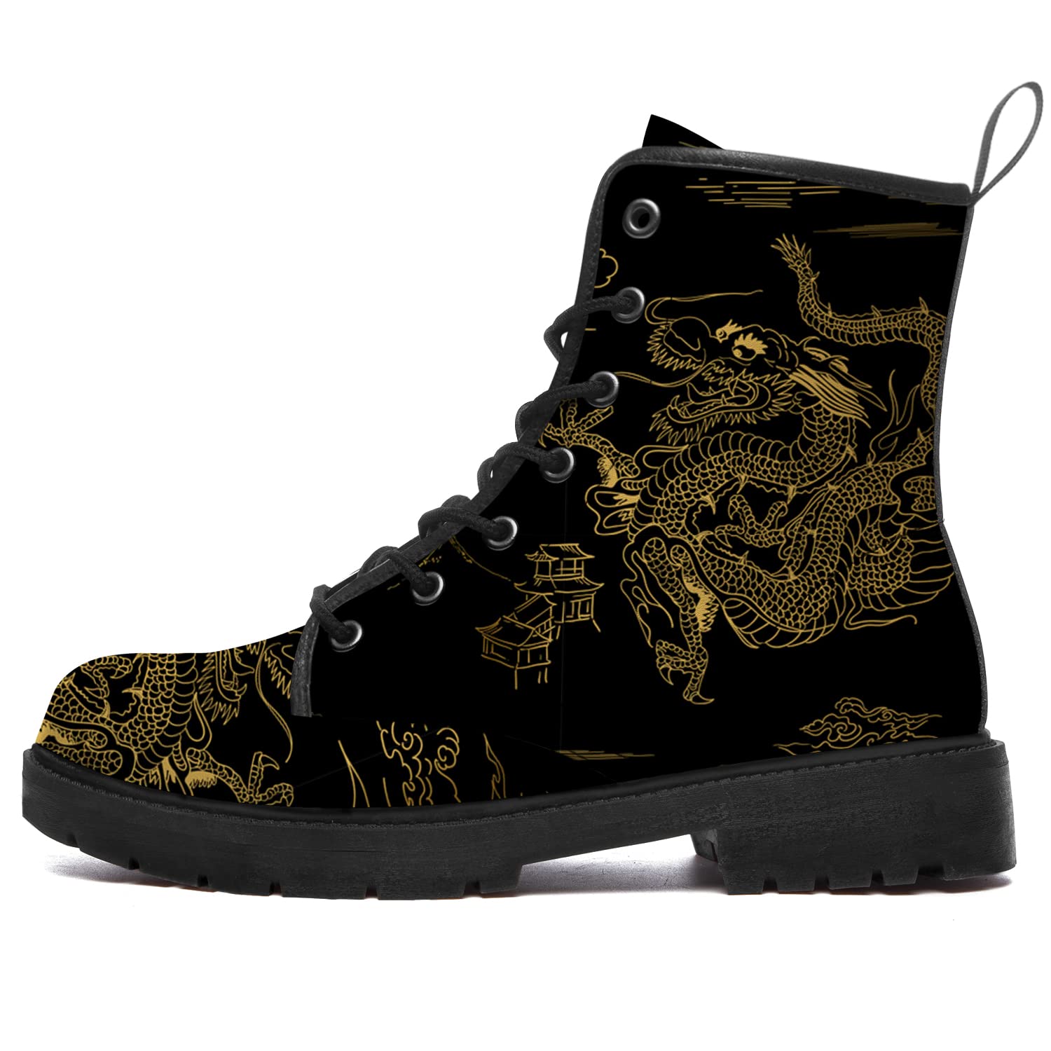 Klomax Dragon Boots for Women Men Combat Boots Lace-up Ankle Booties