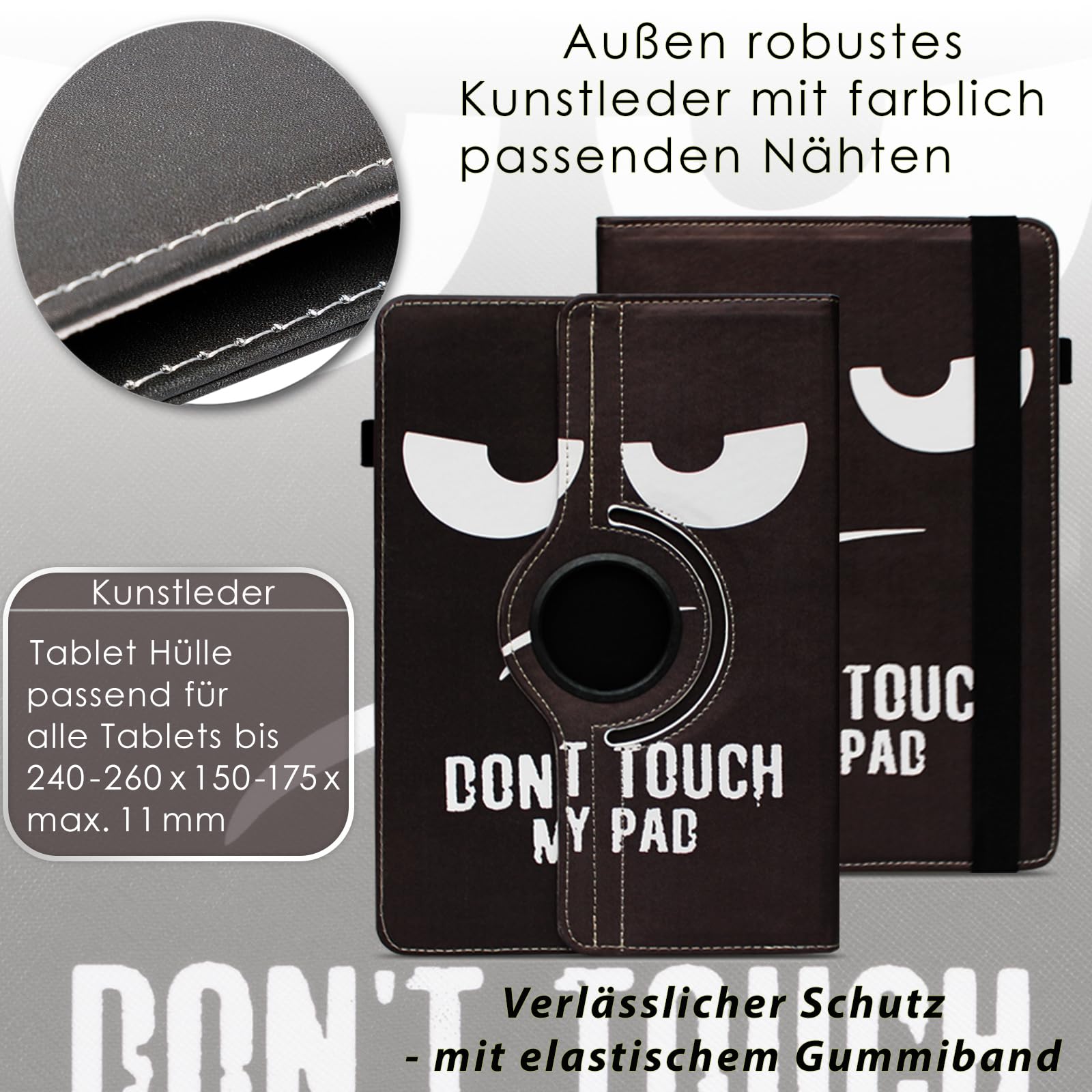 NAUC Tablet Hülle Für VALE V11E / V10E / V10A – 360° Drehbar, Mit Standfunktion, Aus Kunstleder, Viele Farben & Motive