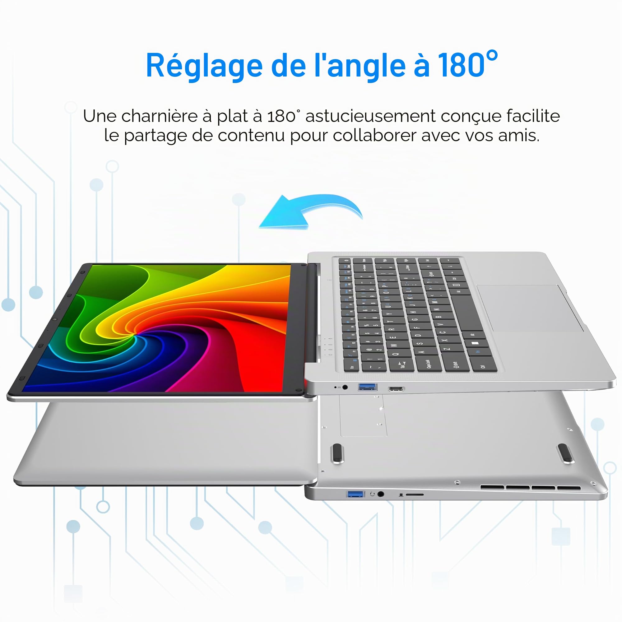 PINSTONE PC Portable de 14 Pouces Celeron N4000 (jusqu'à 2,6 GHz) 6GB RAM 128GB SSD, Laptop Computer Support WiFi 2.4 / 5G, Bluetooth 5.0, Ordinateur Portable étudiant/Bureau avec Souris.