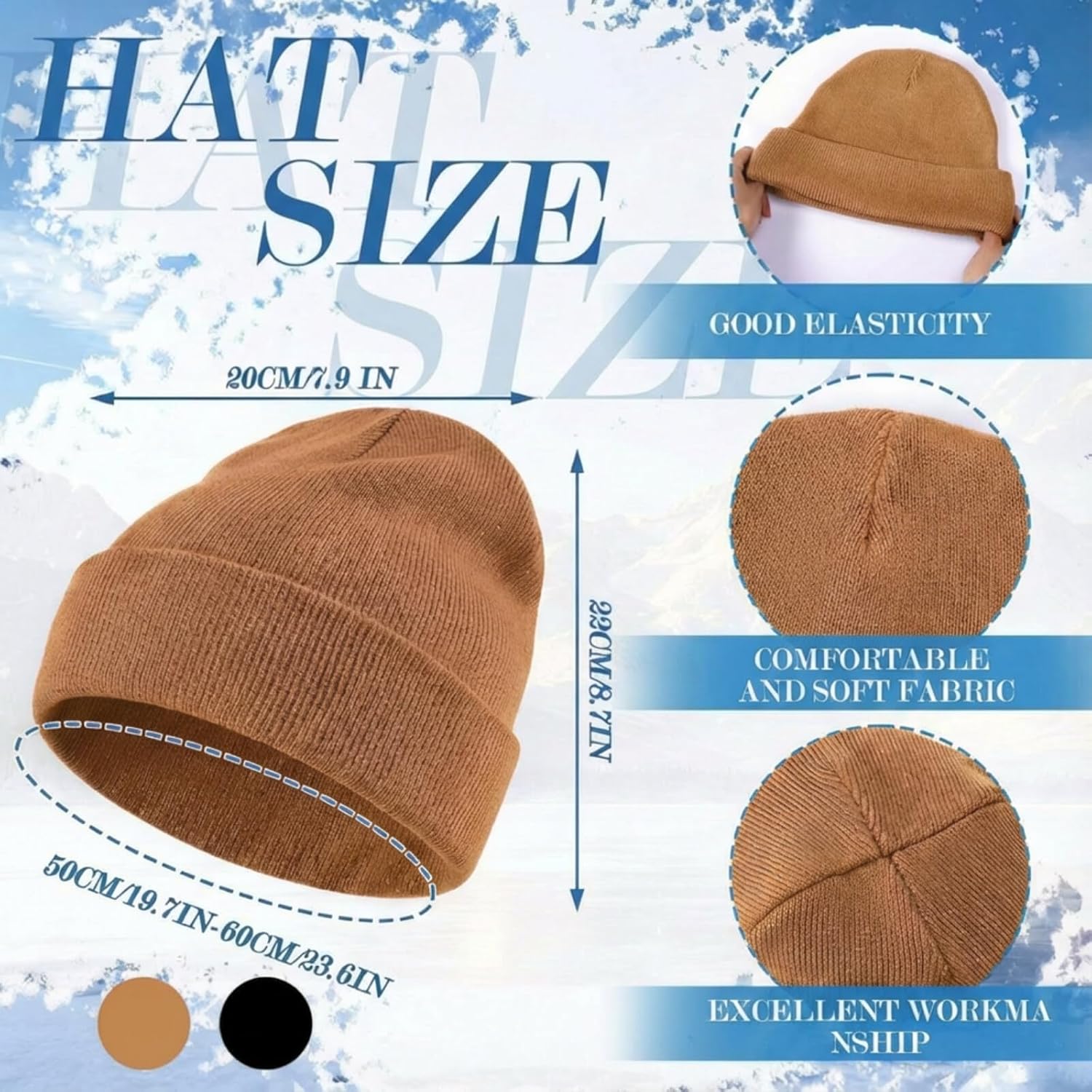 Geyoga Beanie and Touchscreen Gloves Set for Women Men Unisex Winter Knitted Hat Skull Cap Warm Gloves with Knit Fleece Lined - Image 2