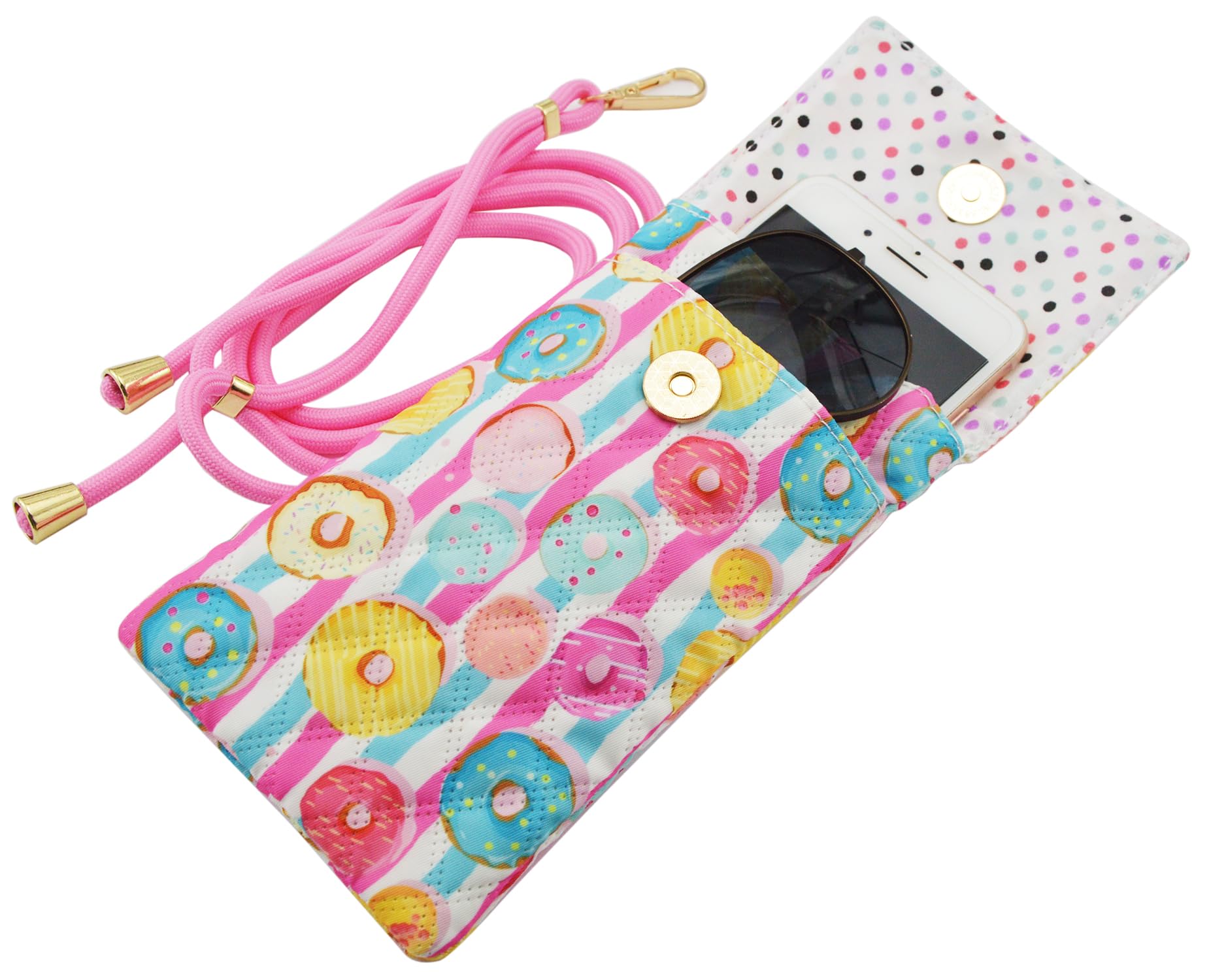 Sliimagetu Soft Glasses Case Double Eyeglasses Case for Women with Adjustable Shoulder Strap and Key Chain Cell Phone Purse