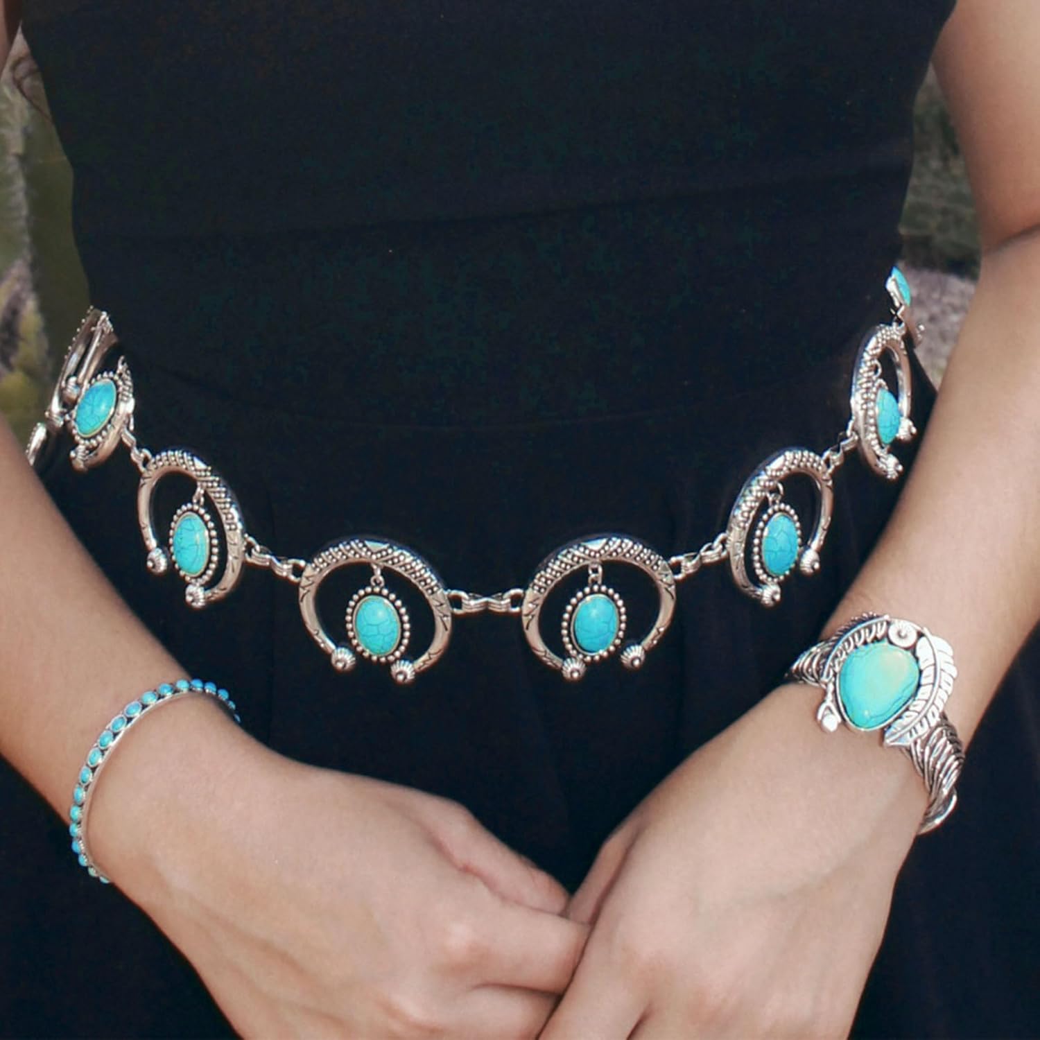 Montana West Rustic Couture's Bohemian Turquoise Cuff Bangle Bracelets for Women Cowgirl - Image 5