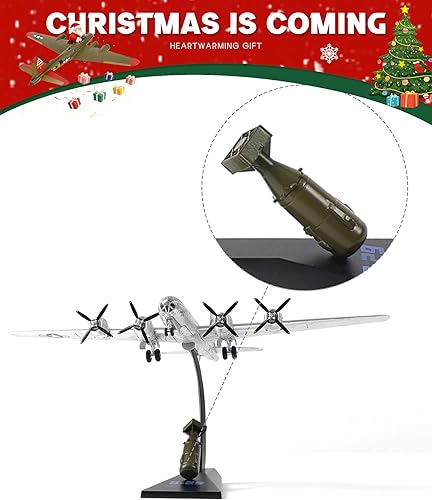 Miniatura 6 de 1144 B-29 Superfortress Enola Gay Bomber Modelo de Metal Kits Little Boy con Soporte Avión de Aleación WWII Avión de Guerra Preconstruido Colección