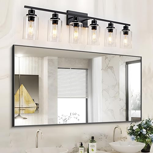 Miniatura 2 de 6 lámparas de baño, lámpara negra para tocador sobre el espejo, moderna casa de campo, apliques de pared para baño, dormitorio, sala de estar,