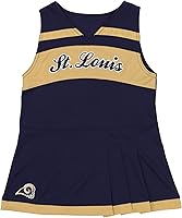 Vista 2 de OUTERSTUFF NFL St. Louis Rams - Conjunto de vestido de animadora con cuello alto para niñas
