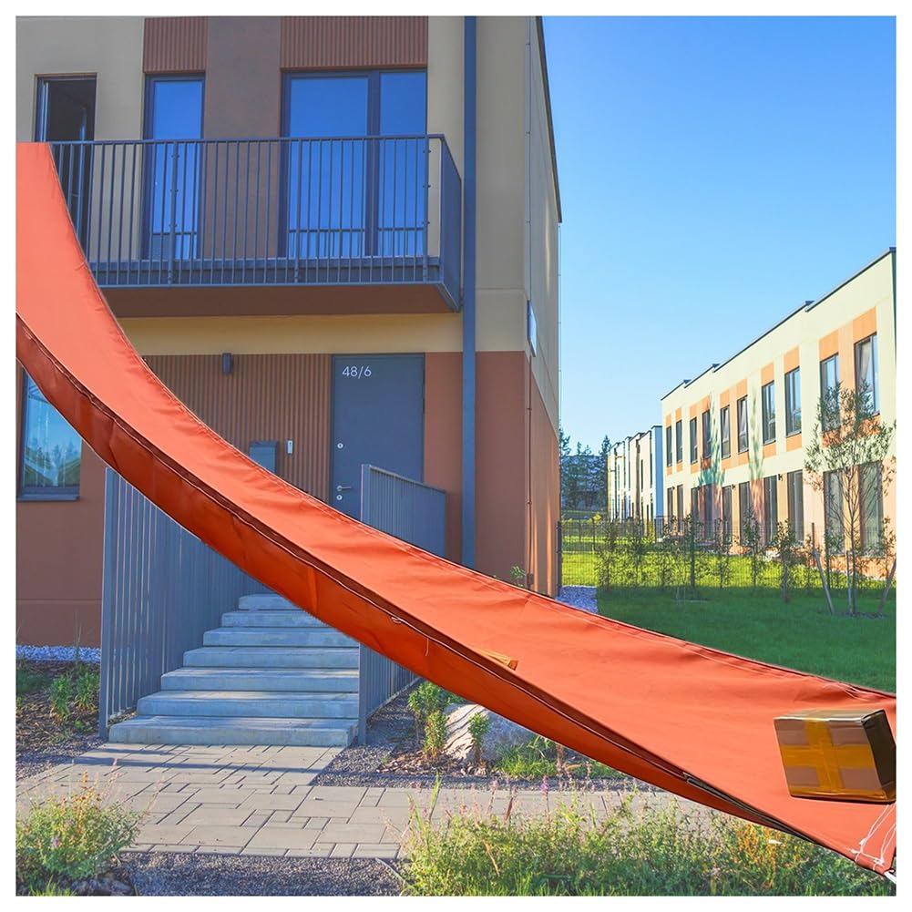 GLDYTVF Canvas Chute,Heavy Duty 0.7mm Thick Orange Canvas Chute, 2x12m Slide Conveyor Belt for Efficient Cargo Loading & Unloading in Tall Buildings & Warehouses
