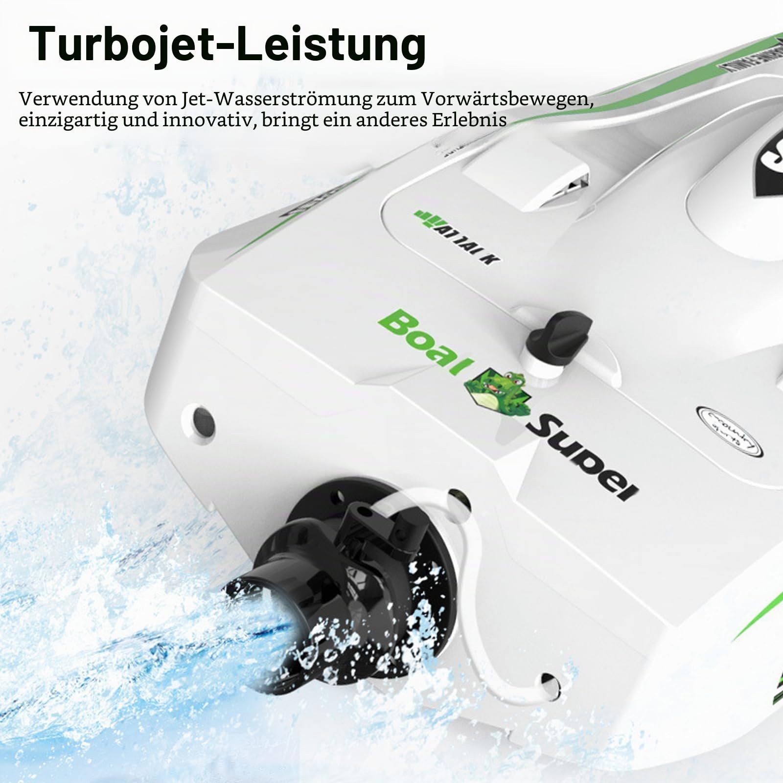 Goolsky Ferngesteuertes Boot, 2,4 GHz, hohe Geschwindigkeit, 30 km/h, bürstenloser Turbojet-Schnellboot, ferngesteuertes Schiff, Kühlung, wasserdicht
