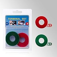 Vista 5 de Arandelas anticorrosión para terminales de batería, protector de terminal de batería de fibra, 3 rojos+3 verdes. (arandelas anticorrosión)