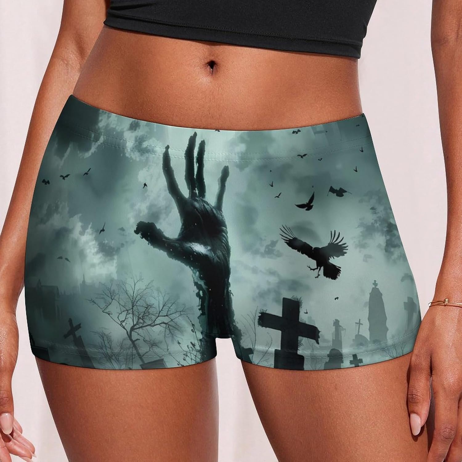 Scary Skull Head Funny Women's Boxer Briefs Breathable Underpants Trunks Stretch Underwear