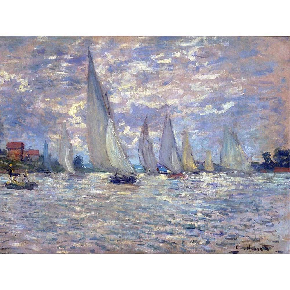 Wee Blue Coo Claude Monet Les Barques Old Master Painting Art Print Poster Wall Decor 12X16 Inch