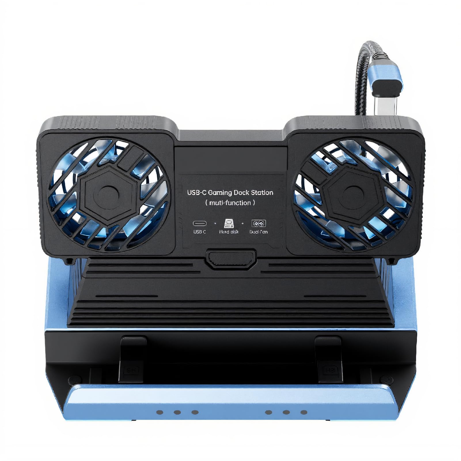 ASHATA 4K @ 60 Hz pour Steam Deck Dock, Station d'accueil 10 en 1 pour ROG Ally X pour Legion Go for Claw, Double Ventilateur de Refroidissement Amovible, Gigabit Ethernet, 4