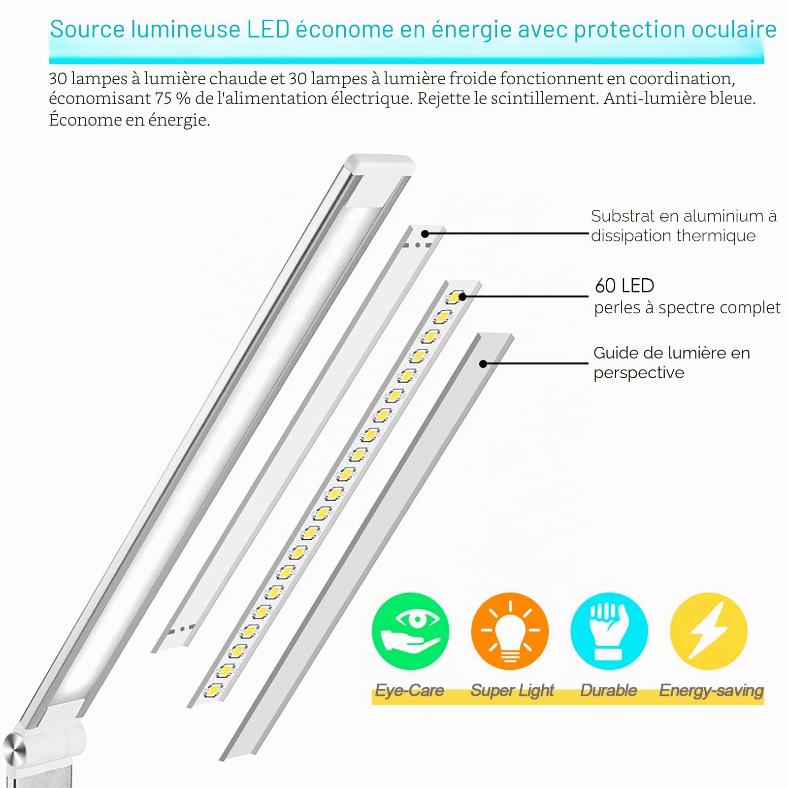 BIENSER Lampe de Bureau LED, 10W Chargeur Induction & USB, 10 Luminosités × 5 Couleurs, Lampe de Table Dimmerable, Protection des Yeux, Contrôle Tactile, Fonction Mémoire, 30/60min Minuterie Auto, 20W