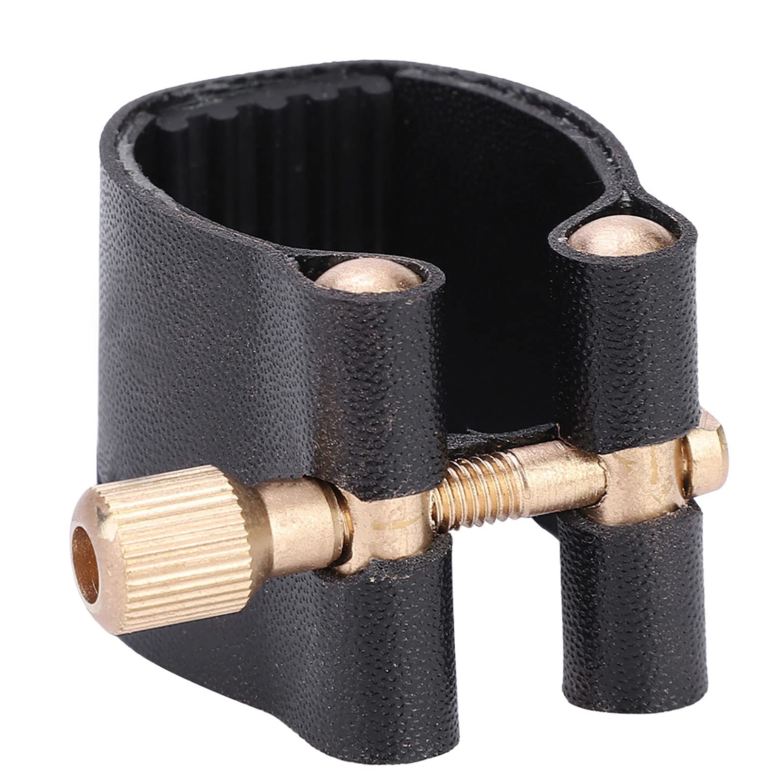Ligature de Clarinette en Cuir PU avec Capuchon Plastique, Accessoire Embouchure pour Saxophone, Pratique Musicale