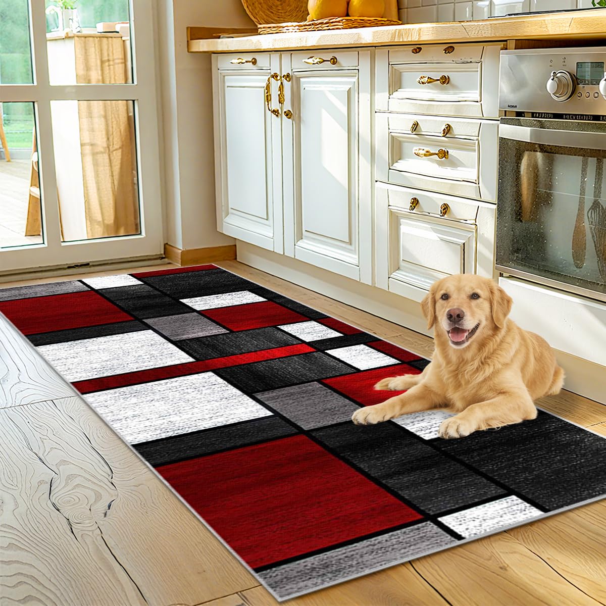 Voxirum Carpet Runners for Hallway Non-Slip Washable Floor Carpet for Kitchen Runner Rug for Entryway Hallway Hall Runner Low Pile Area Rug Narrow Rug Runner for Hallway Kitchen Bedroom 100 x 400cm