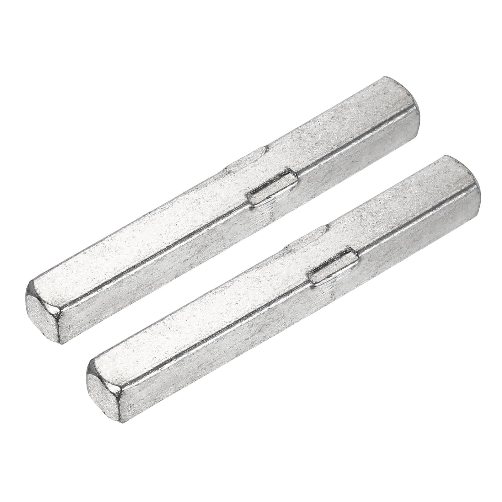 uxcell 2Pcs Door Knob Spindle, 65mm Spare Door Handle Spindle Bar, Vintage Straight Knob Replacement Parts for Mechanical Locks, Silver Tone