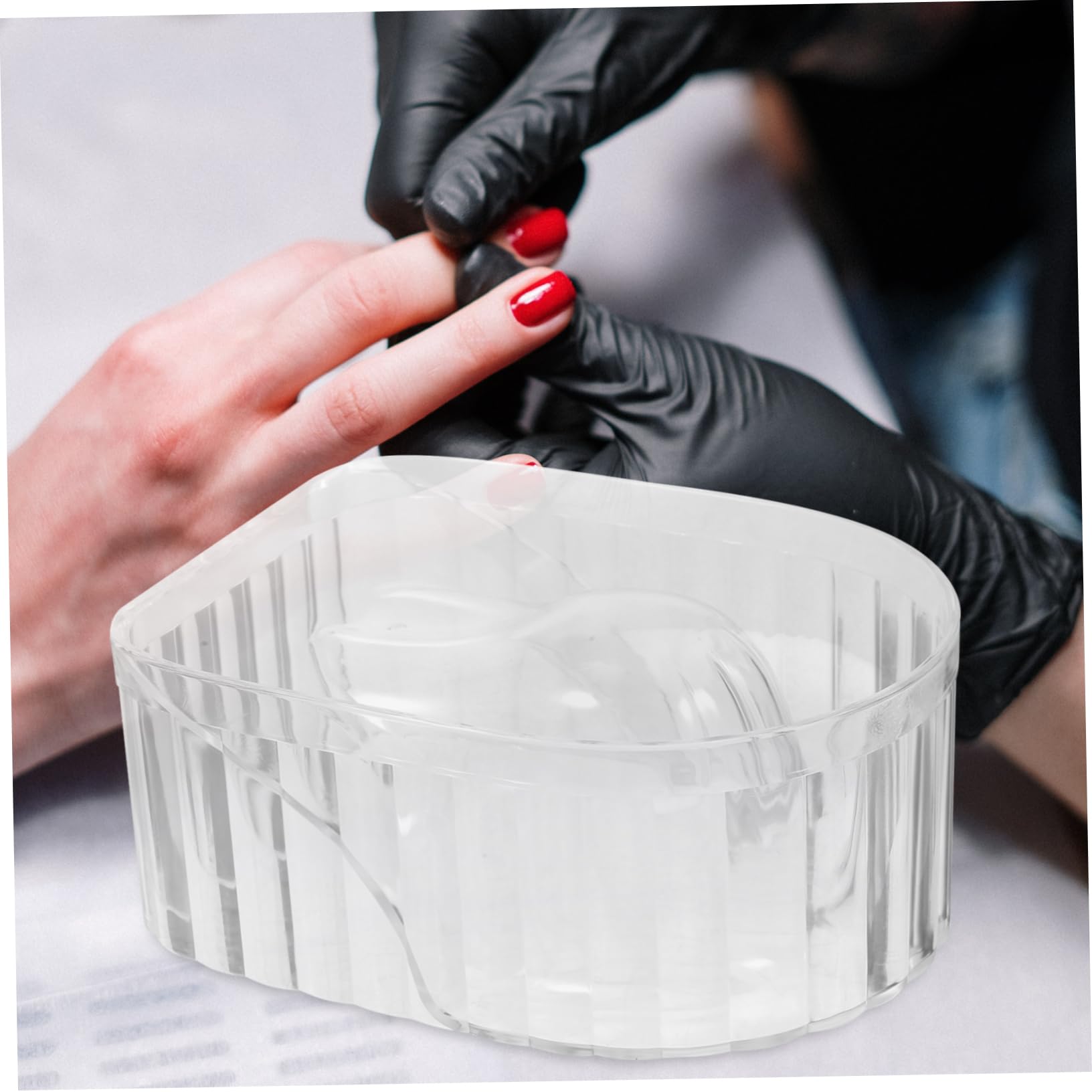 5 pezzi Ciotola per Ammollo Unghie in Acrilico Trasparente Manicure Spa Rimuovi e Semipermanente Bacinella Ergonomica per Salone e Domestico