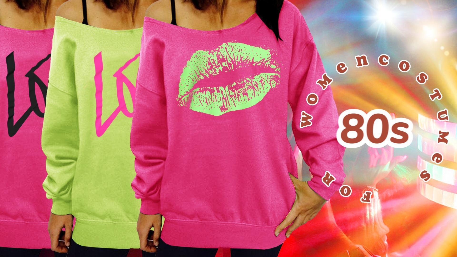 Amazon.com: Smile Fish Women's I Love The 80s Sweatshirt Off The