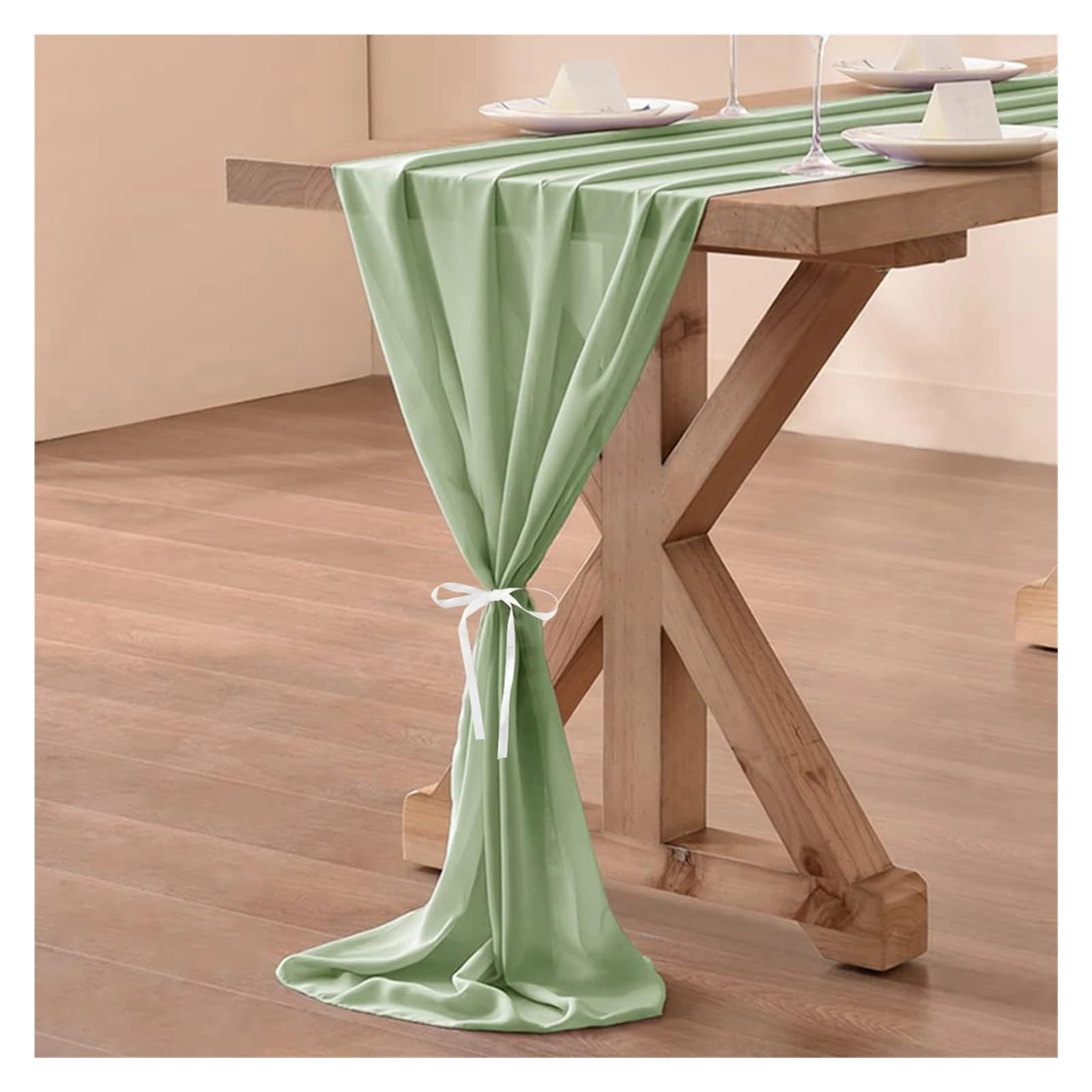 Chiffon Tischläufer 200 x 60 cm Chiffon-Tischläufer, transparenter Stoff, Seide, , Hochzeitsbogen-Overlay, Drapierungsdekoration, Party-Tischdekoration(Color 4)
