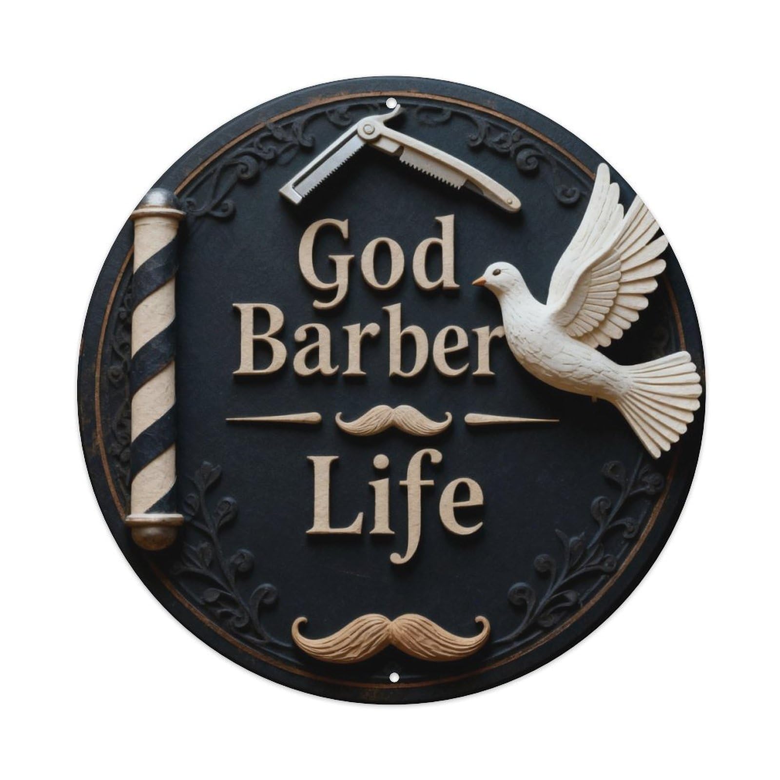 Barber Life Metal Tin Sign Plaque