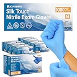 Nitrile Exam Gloves, 3.5-Mil Blue Disposable Latex-Free, Extra Soft Medical Gloves Medium Case Of 1000, Powder-Free for Medical, Cleaning, Cooking, Esthetician, Food-Safe, M