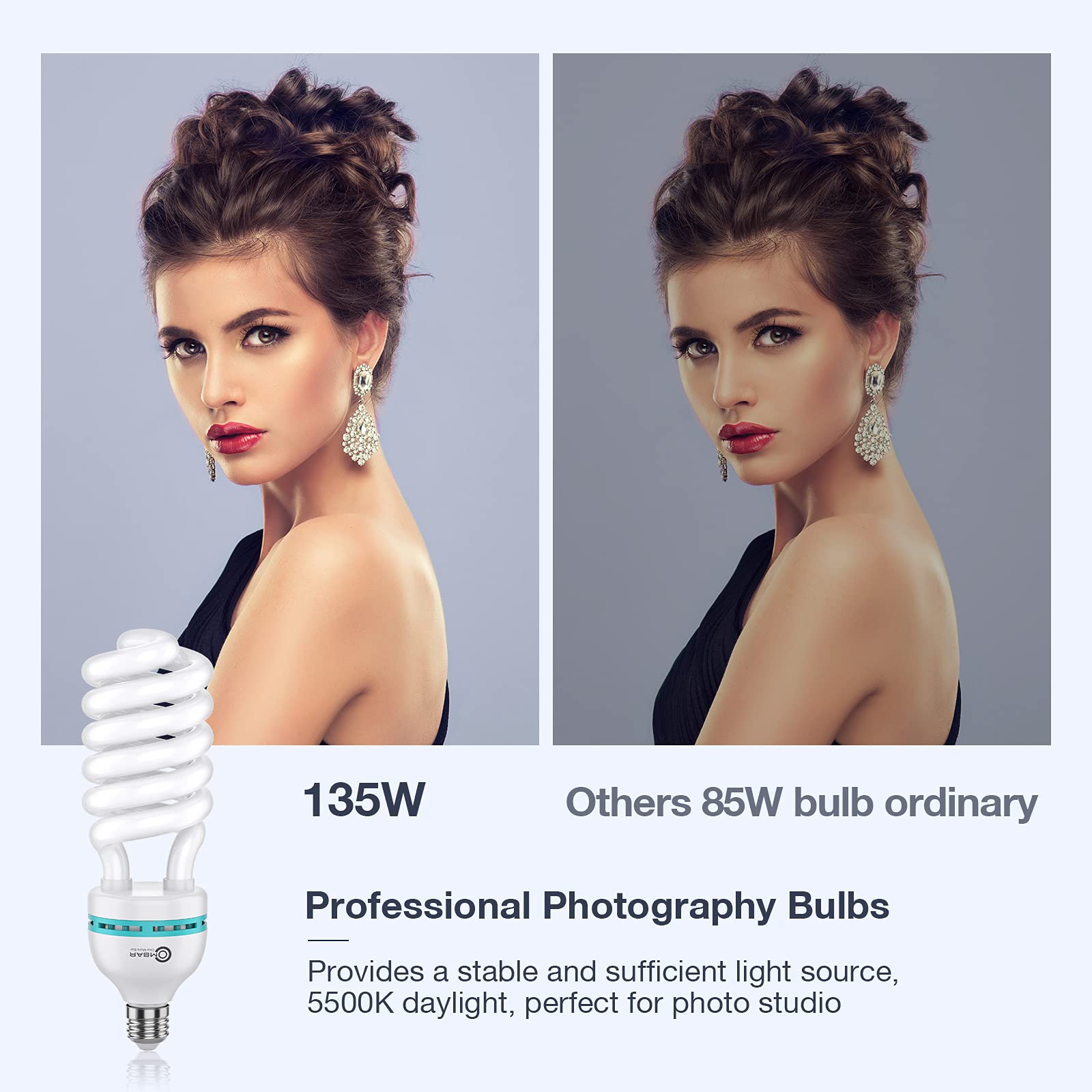 2 Lampadine LED Fotografiche 85W Bicolore Dimmerabili - Per Softbox, Studio Casa, Video - Foto 2