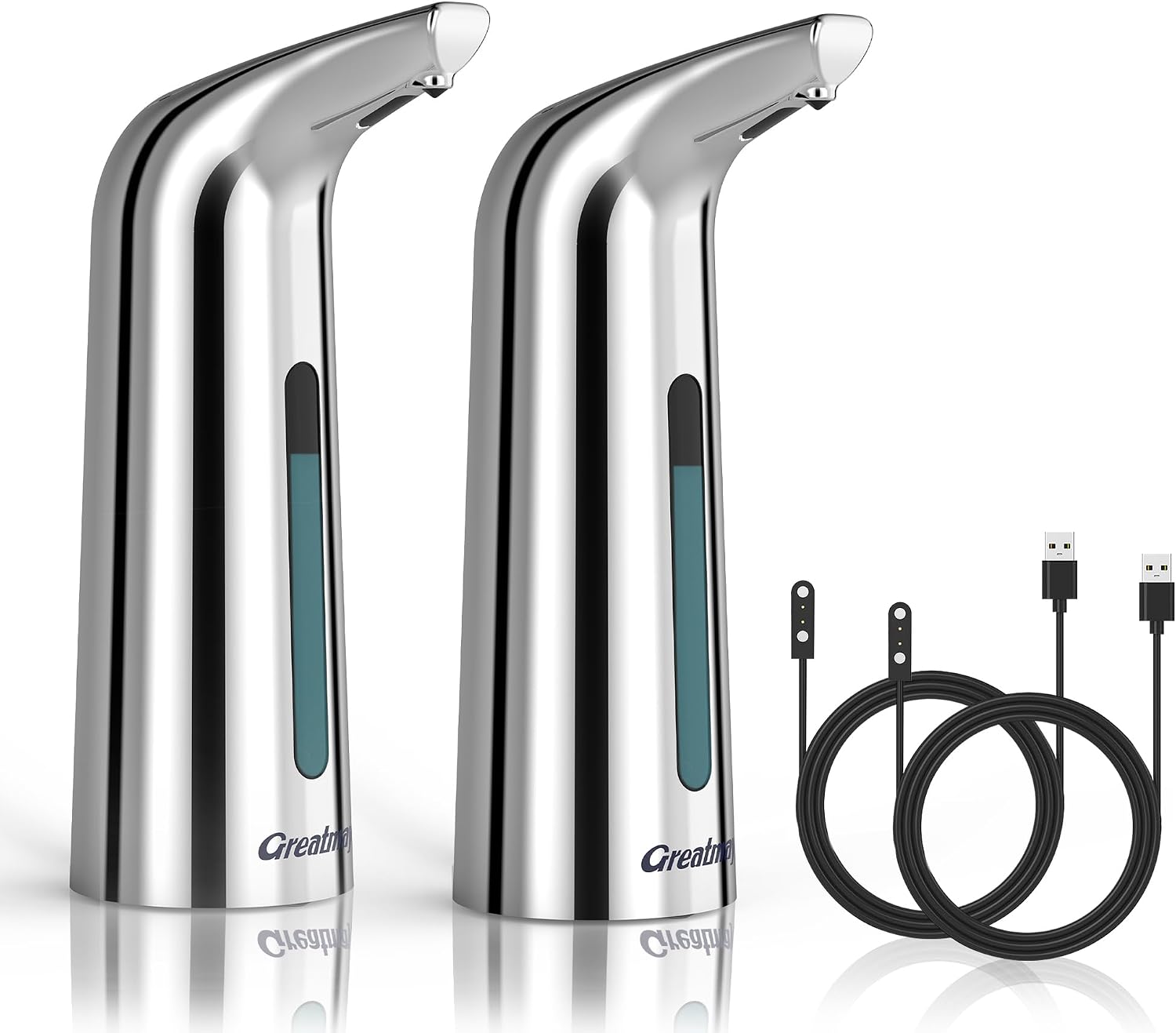 Touchless Automatic Soap Dispenser 2 Pack, 400ml Rechargeable