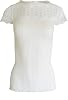 EGI ® Exclusive Collections Merino Wool Blend Top Lace Trim Short Sleeves. Proudly Made in Italy