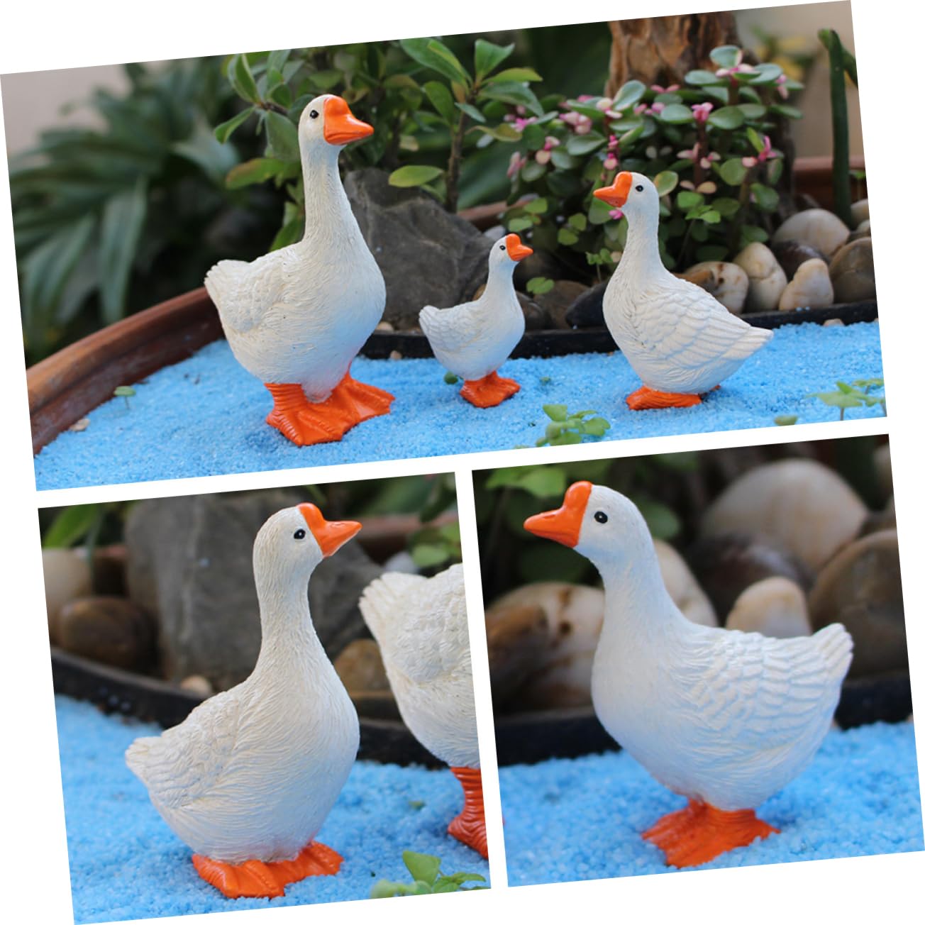 POPETPOP 5 Zestawów Gęsi W Kształcie Dekoracji Żywicy Figurki Zwierząt Miniaturowe Gęsi Posągi Do Dekoracji 3 Szt. * 5