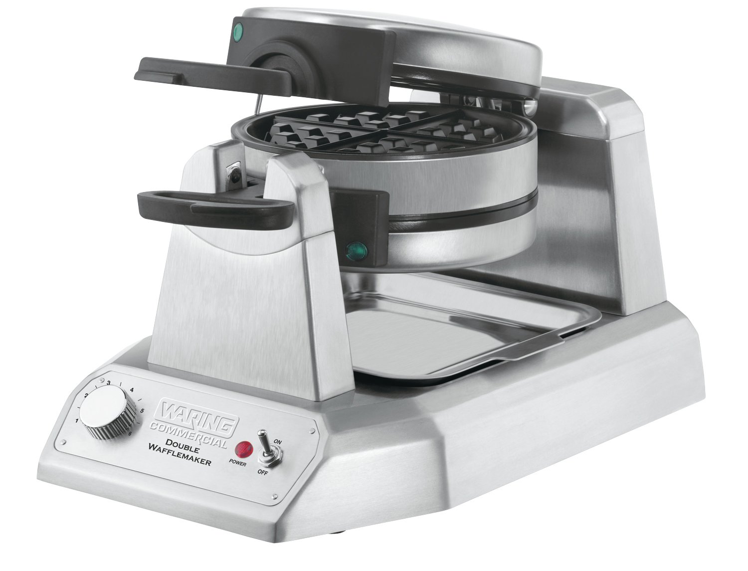 Waring Commercial WW180X Heavy Duty Double Belgian Waffle Maker, Coated