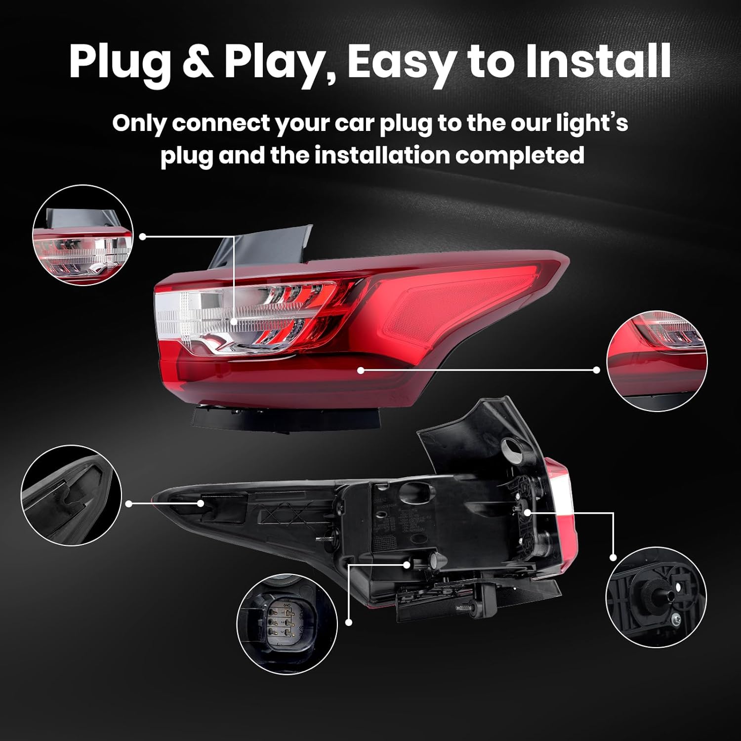 LED Outer Tail Light Compatible with 2018 2019 2020 Chevy Traverse 84618032 GM2805130 Passenger Side (Right)