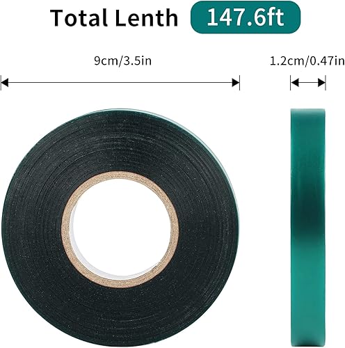 Miniatura 2 de KINGLAKE GARDEN Rollo de cinta elástica para atar, 4 rollos en total de 600 pies de 12 pulgada, cinta verde para jardín, para ramas, macetas