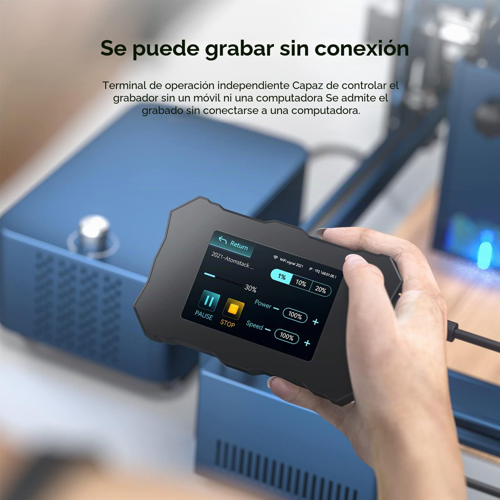 ATOMSTACK X20 PRO 130W Máquina de grabado láser 20 W con F30 30-60 L/min soporte de aire con dos bombas, control por aplicación para funcionamiento inalámbrico