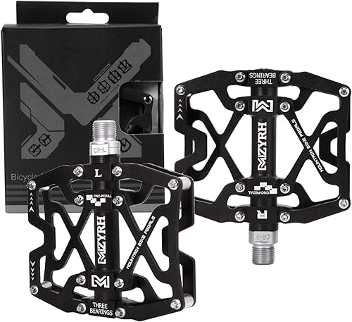 Miniatura 9 de MZYRH Pedales de bicicleta de montaña ultrarresistentes coloridos mecanizados CNC 916 pulgadas sellados con 3 pedales de rodamiento BLACK BLUE 3