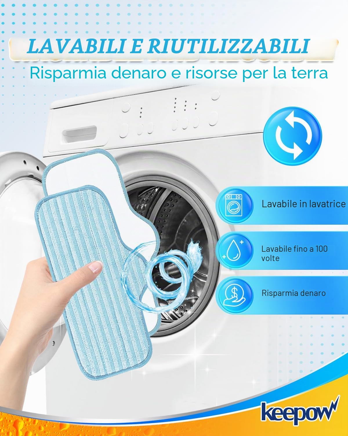 KEEPOW - Confezione da 6 cuscinetti in microfibra per pulizia, compatibili con Dupray Neat Steam Cleaner