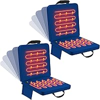 Teenyyou 2 Pack Heated Stadium Seats for Bleachers with Back Support - USB 3-Level Heat, Portable Foldable Cushions for Sports Events