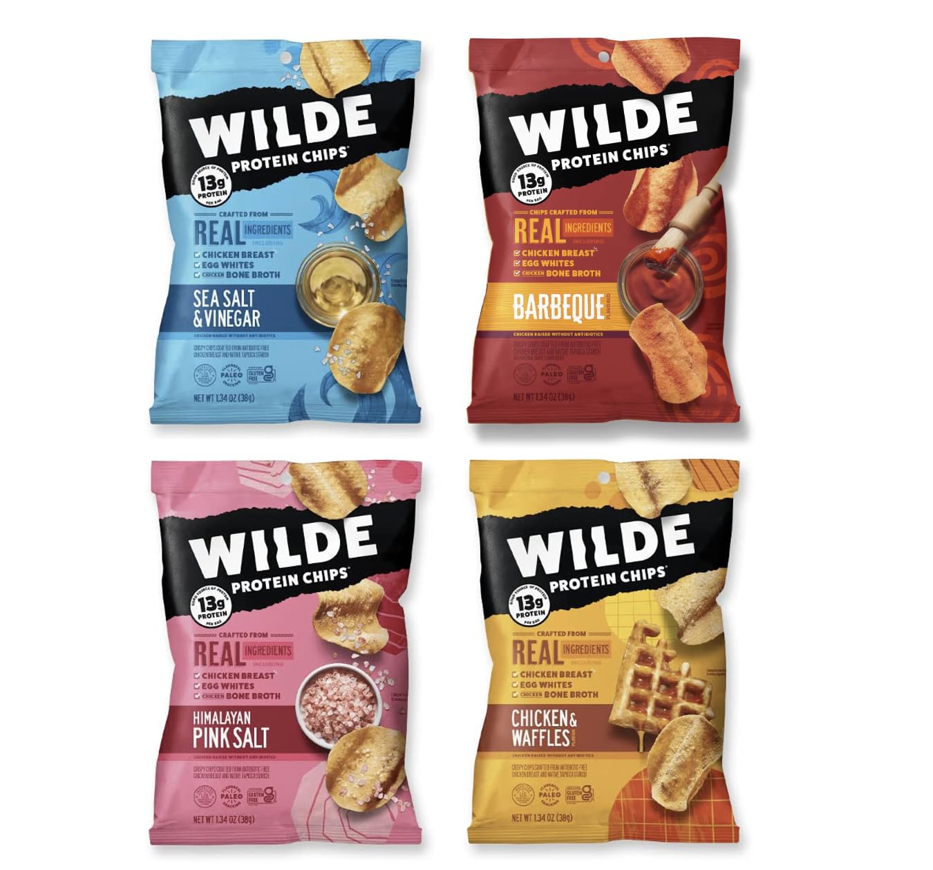 WILDE Protein Chips Variety Pack, Protein Snacks, Keto